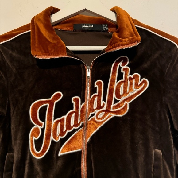 Jaded London Brown Velour Tracksuit Top 4 brown jacket - Picture 7 of 9